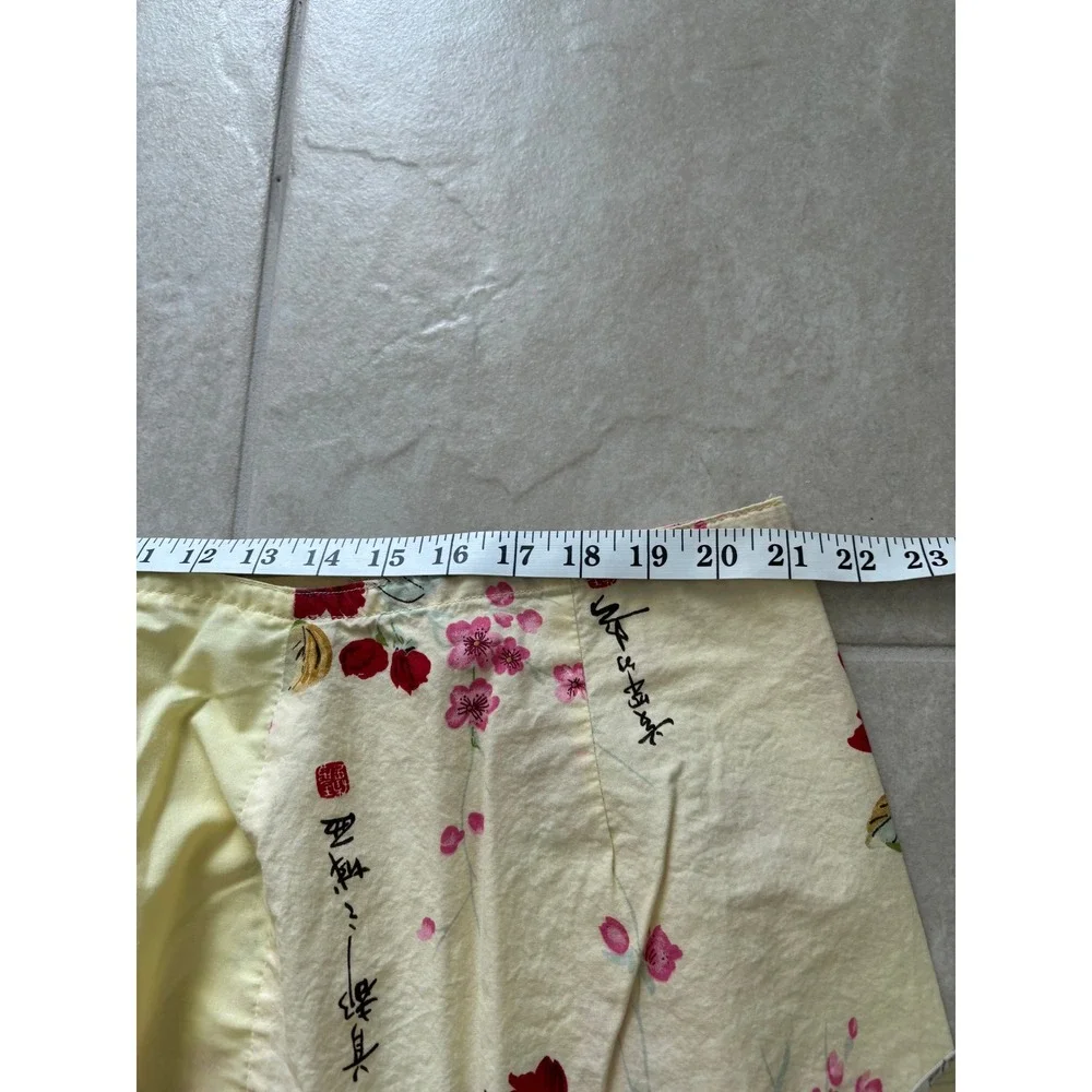 Vintage Details Skirt‎ Womens 3XL Yellow Red Mini Japanese Floral 90s Preppy